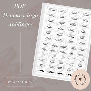 Datei - Anhänger -  Etiketten - Papa - Vatertag - Geschenkeanhänger -  PDF Vorlage zum Download Selbstausdrucken