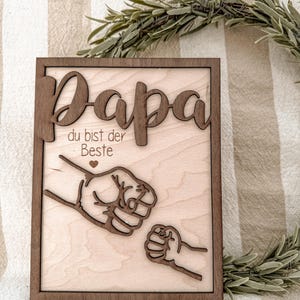 Laserdatei - SVG - inkl. Gewerbelizenz  - Vatertag - Papa ist der Beste - Kinder - Faust -  Geschenk Mitbringsel -  Download - Lasercut