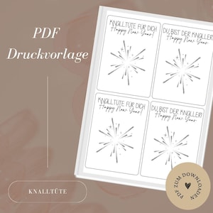 Modèle d'impression - fichier - carte cadeau - banger bag / You're the bomb - Nouvel An - Modèle PDF à télécharger et à imprimer soi-même