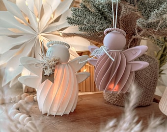 STL + 3MF 3D printing including small commercial license - Guardian angel - Angel - Balloon light - LED light - Decoration - Pendant - Christmas tree ball