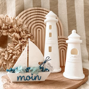 3D-Druck Datei -STL - 3MF - Bambu Studio - Schriftzug - Papierboot - Schiff - Maritim - Moin - Trockenblumen - Papierschiffchen