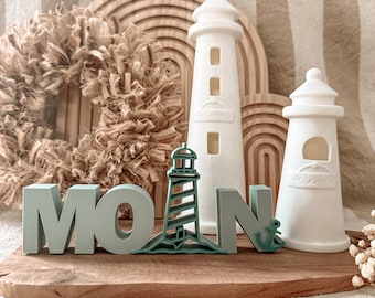 3D-printbestand -STL - 3MF - Bambu Studio - belettering - Moin - maritiem - zee - anker - vuurtoren - spreuk - uitspraak - tweekleurig