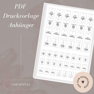 Bestand - Labels - Labels Verjaardag - Pustekuchen - Wensen - Cadeaulabels - PDF-sjabloon om zelf te downloaden en af te drukken