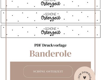 File - Banner 'Happy Easter' - Easter - A4 - 5 banners - PDF template for download and self-printing