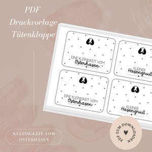 Druckvorlage - Datei - Tütenklappe -  Ostern - Kleinigkeit vom Osterhasen - A4 - PDF Vorlage zum Download und Selbstausdrucken