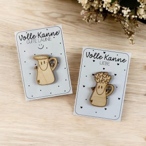 PDF + SVG inkl. Gewerbelizenz - Volle Kanne - Liebe - Gute Laune - A4 - PDF Vorlage zum Download und Selbstausdrucken - 2 'Anhänger' - Laser