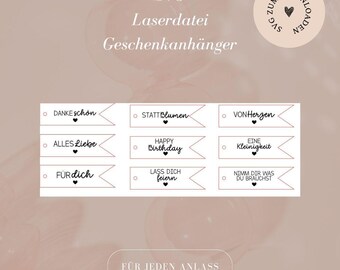 SVG file including commercial license - file - gift tag - any occasion - tag - download - laser cut