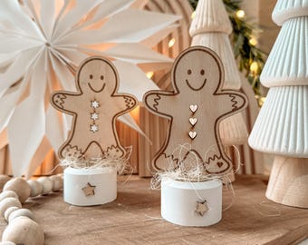 SVG + PDF print file including commercial license - insert - gingerbread man - Christmas - Xmas - gingerbread - candle holder - scatter decoration