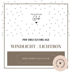 Archivo - plantilla de linterna, caja de luz, bolsa de luz o similar - “Aquí vive la felicidad” - Plantilla PDF A4 para descargar e imprimir usted mismo