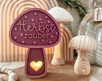 STL + 3MF 3D printing including commercial license - mushroom - luminous mushroom - autumn - autumn love - balloon light - decoration - heart - LED