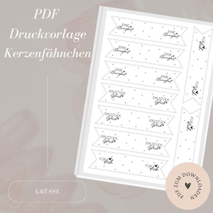Archivo - banderas - velas - etiquetas - 'saludos' - etiquetas de regalo - Plantilla PDF para descargar e imprimir usted mismo