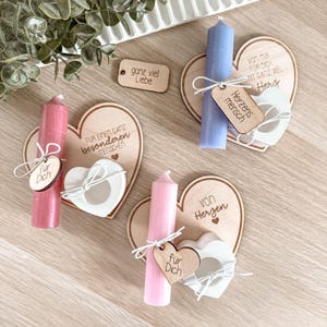 Laserdatei - SVG - inkl. Gewerbelizenz - Kerzenhalter - Kerzenbrett mit Anhänger - Geschenk Mitbringsel - Herz -  Download - Lasercut