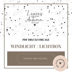 Archivo - plantilla de linterna, caja de luz, bolsa de luz o similar - 'Las hojas están cayendo - Plantilla PDF A4 para descargar e imprimir usted mismo