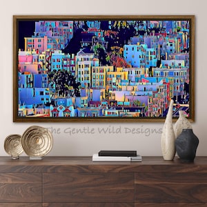 San Francisco North Beach art piece for Samsung frame tv, digital download, printable wall decor, Americana 16:9 ratio