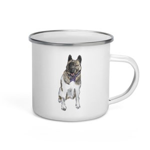 Akita Enamel Mug, unbreakable Akita dog mug, Akita lover gift