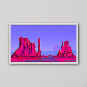 Monument Valley pop art piece for Samsung frame tv, digital download, printable wall decor, 16:9 ratio