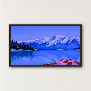 Lake Tahoe bunte Kunst für Frame TV, Aquarell digitale Wand Dekor Download, 16:9 Verhältnis digitale Wand Dekor, druckbar