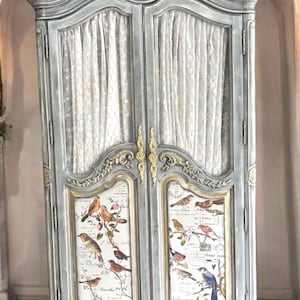 SOLD One-of-a Kind Vintage Wardrobe, Hand Painted Armoire