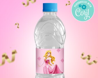 Princess Water Bottle Labels. Princess Birthday Party. Water Bottle Wrapper, Party supplies. Instant Digital Download. Printable file