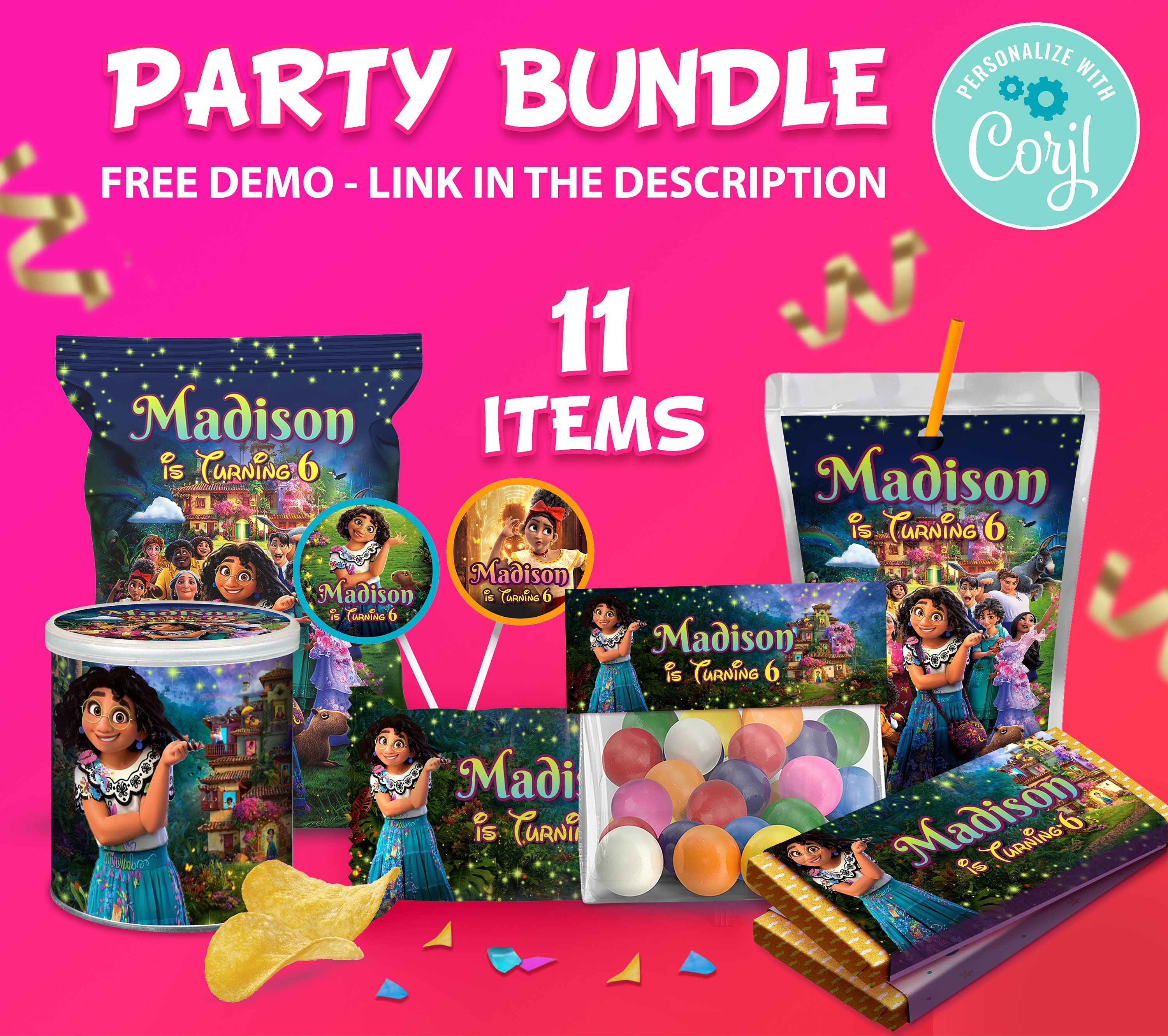 Encanto Party Supplies Party Favors printable kit Mirabel Etsy España