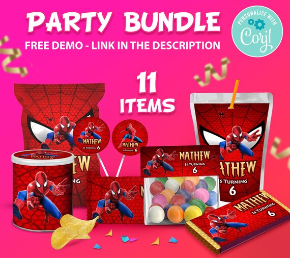 spiderman party supplies superhero party favors printable etsy
