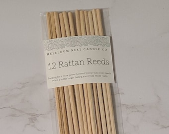 12 Rattan Reeds for Reed Diffuser- Reed Diffuser Sticks - Reed Diffuser Refill Reeds