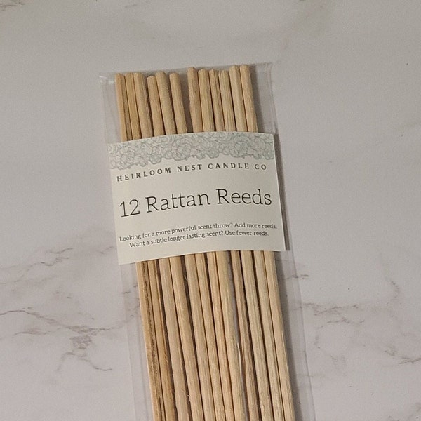 12 Rattan Reeds for Reed Diffuser- Reed Diffuser Sticks - Reed Diffuser Refill Reeds