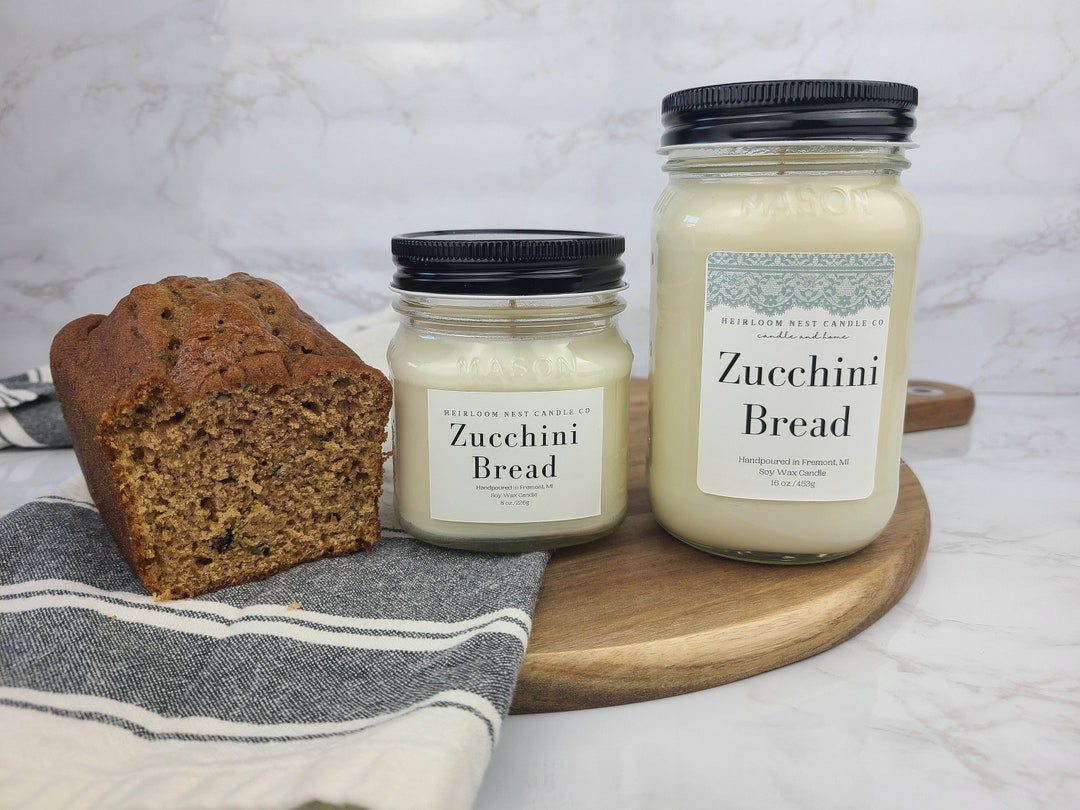Zucchini Bread Scent Hand Poured Natural Soy Candle Mason Etsy