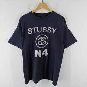 90s Vintage old Stussy Monogram N4 LOGO shirt hoodie Sweatshirt