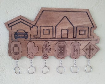 Key hanger for house, dxf, pdf, svg. KEY, key hooks