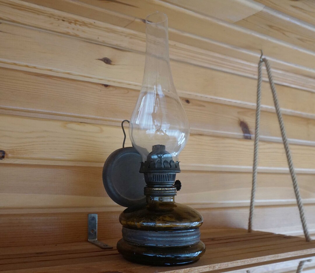 Vintage Gas Lamp, Old Petroleum Lamp, Old Oil Lamp, Used Vintage Gas