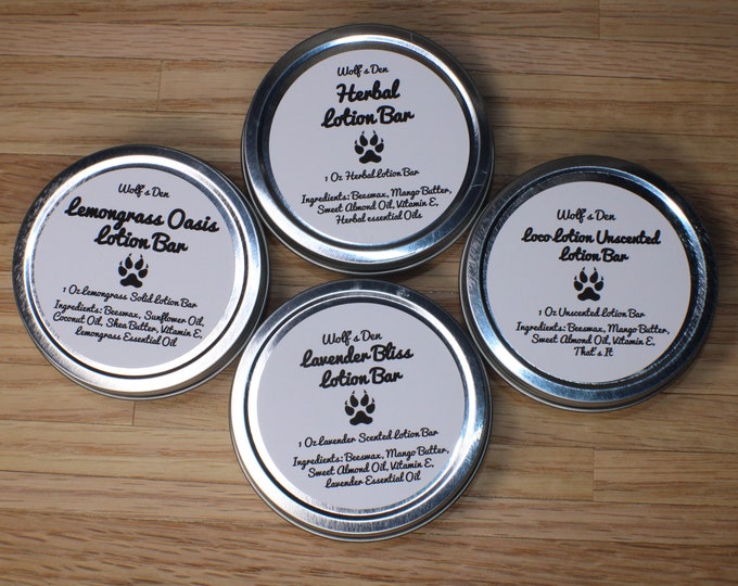 Solid Lotion Bar Scented and Natural Unscented - 1 oz