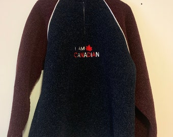 Vintage I AM Canadian Half Zip sweater