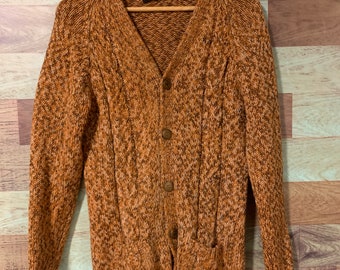 Khaki Cardigan Vintage Knit Cardigan 