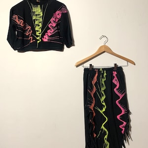 Vintage fringed skirt & cropped top set