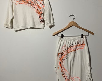 Vintage fringed skirt & crop top set