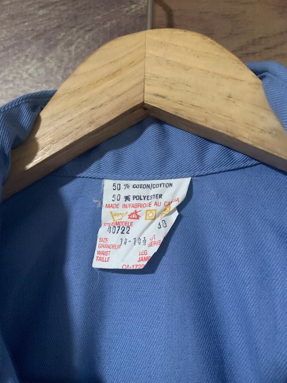 Vintage BASIC union blue snap button shirt - image 2