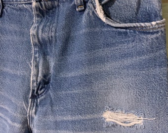 Jeans RUSTLER blu vintage anni '90 rovinati