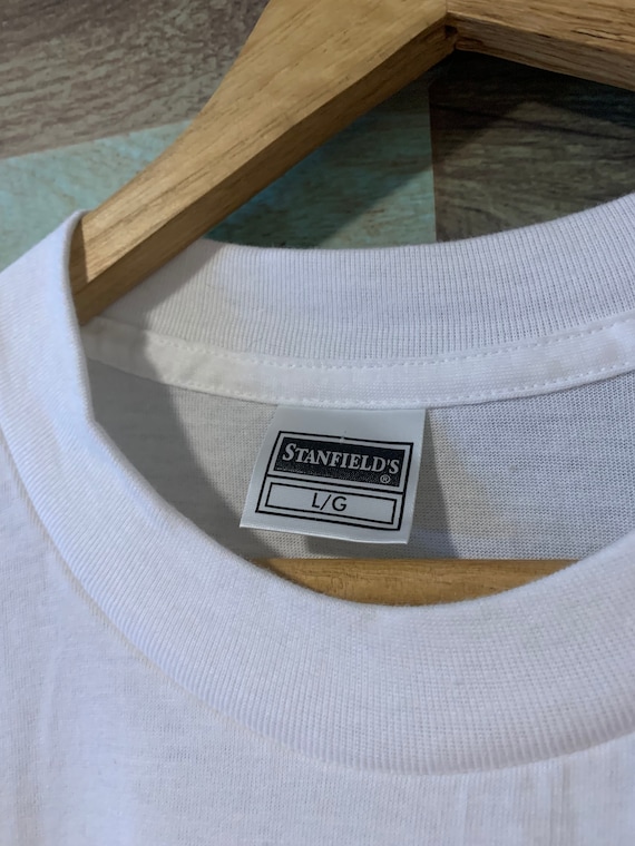 Vintage STANFIELDS basic white tee shirt - image 4