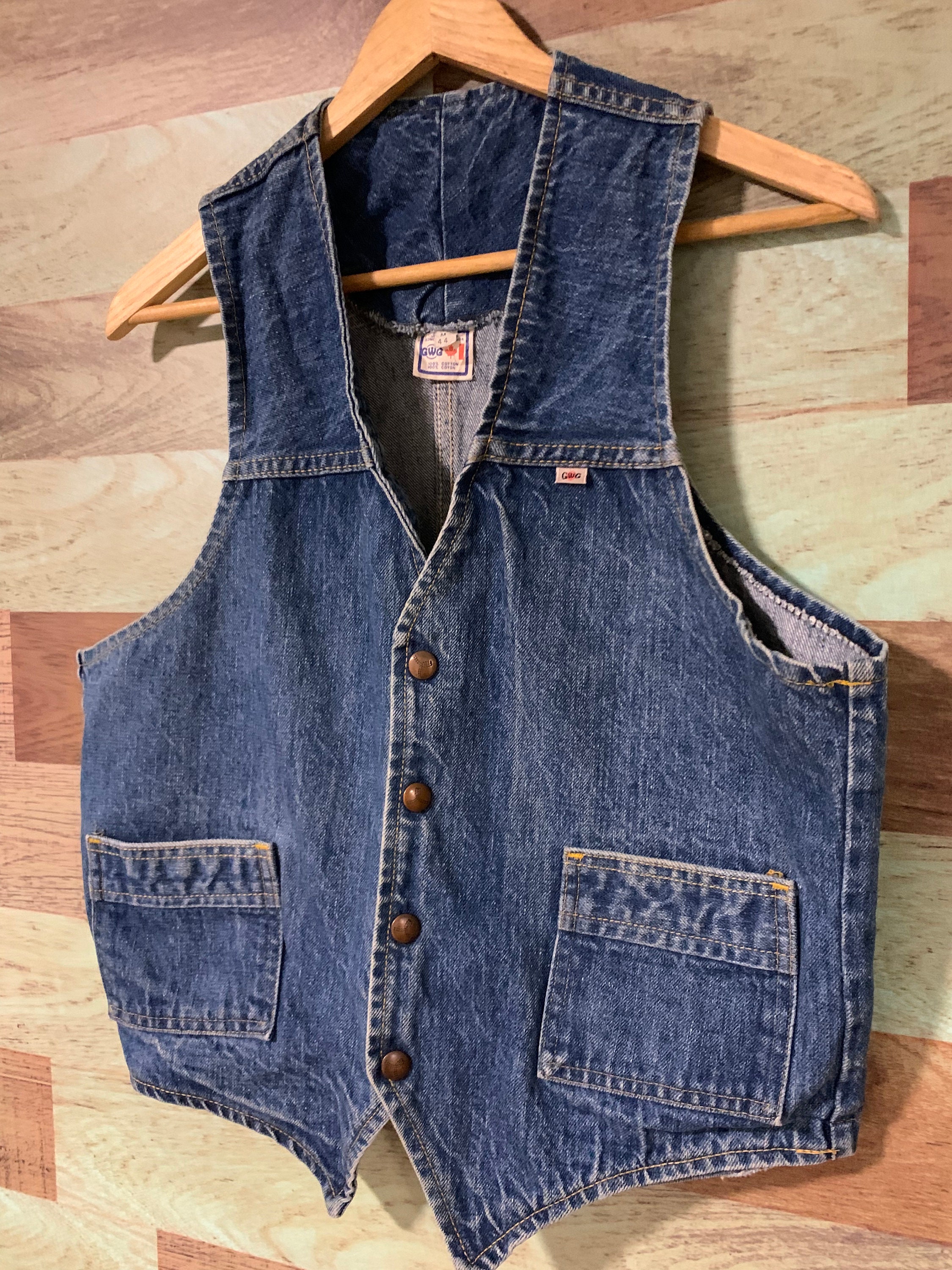Vintage GWG Denim Vest | Etsy