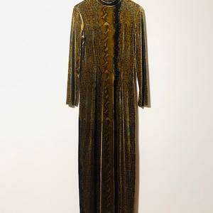 vintage motif de peau de serpent velours robe longue