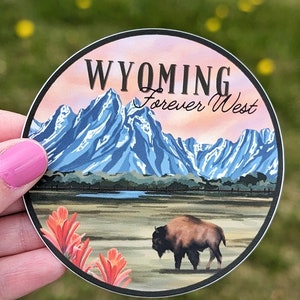 Wyoming Aufkleber, Berg Aufkleber, Grand Teton Nationalpark, Tetons, Natur Aufkleber, Vinyl Aufkleber, Reiseaufkleber, Nationalpark Aufkleber