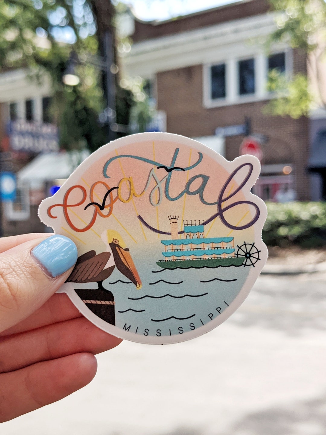 Coastal Mississippi Vinyl Sticker, Travel Sticker, Souvenir Sticker ...