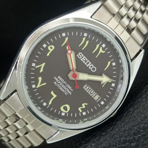 Vintage Seiko Automatic Refurbished Japan 6309a Mens Arabic Brown