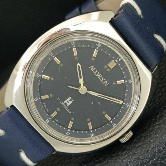 Vintage Allwyn 6300A Hand-Winding India Mens Original Dial Watch a708129