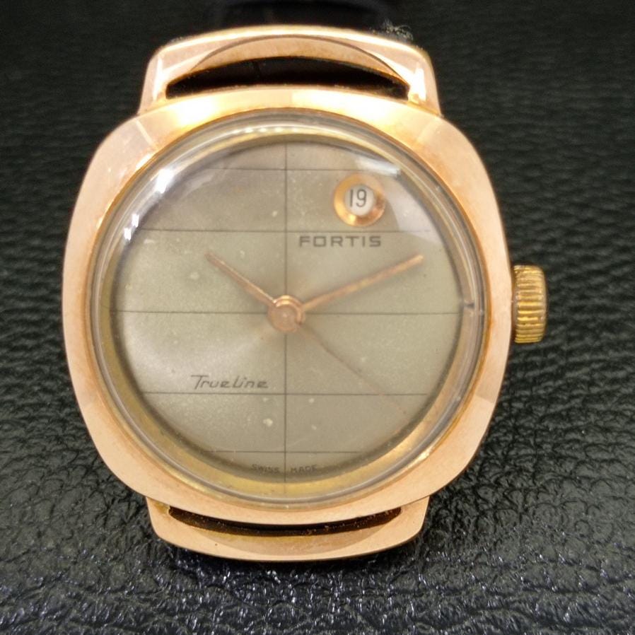 Date @ 1 Vintage Fortis Trueline Hand-wnding Swiss Mens Gold