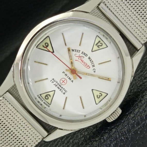 Swiss Mens West End Watch Co Sowar Prima Automatic White Dial