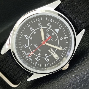 Vintage Refurbished Seiko 5 Automatic 6309a Japan Mens Day/Date Black Color Dial Wrist Watch a427285-4