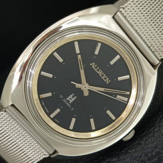 Vintage Allwyn 6300A Hand-Winding India Mens Original Dial Watch a708149
