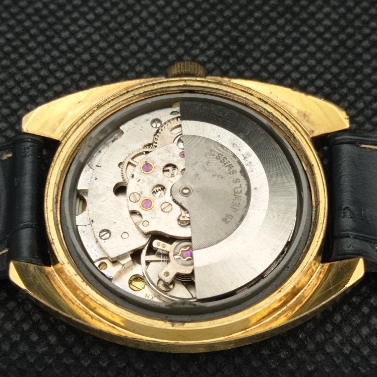 Vintage Mondaine Automatic 25 Jewels Incabloc Swiss Mens Date Gold Plated Original Dial Wrist Watch 606 a314529 Etsy Canada